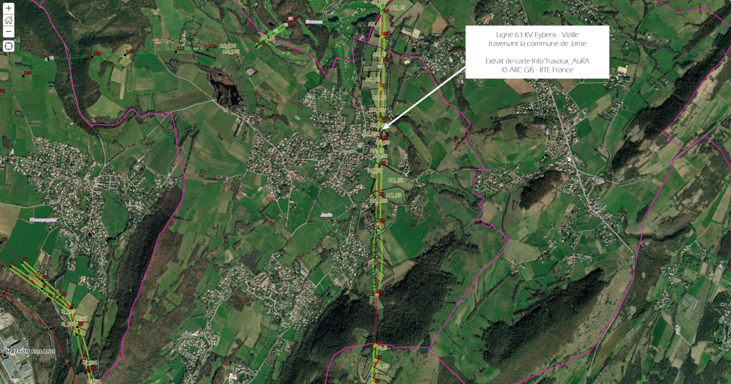 Travaux de végétation autour de la ligne haute tension Eybens – Vizille